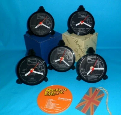 TAMLA MOTOWN CLOCK Desk Table Top Upcycled Vinyl Record Hit Singles  Size 4" - Image 1 of 4
