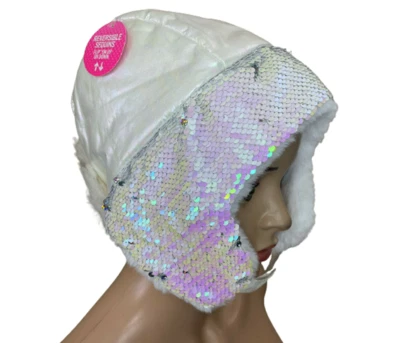 Chapéu holográfico reversível pele sintética The Children's Place para meninas tamanho 4-7 (S-M) - Imagem 1 de 4