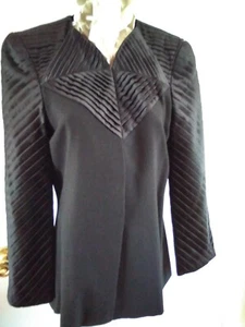 Susan Nonn NY elegant vintage woolen black cocktail suit size 10 - Picture 1 of 13