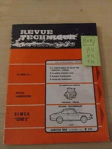 Revue Technique Simca 1200 S bertone coupe - Picture 1 of 9