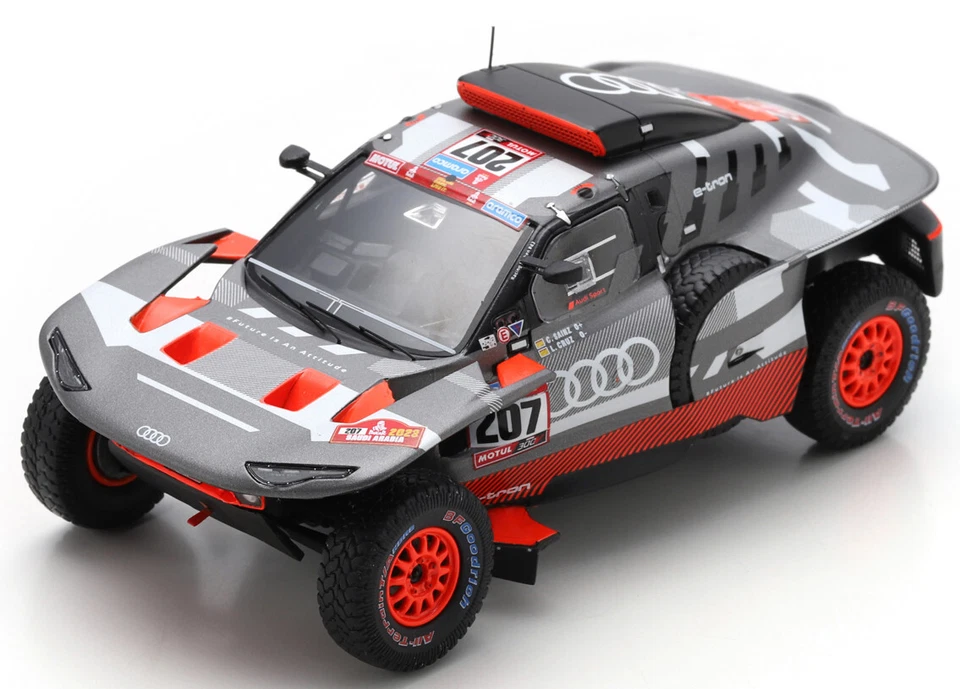 New SPARK AUDI E-TRON RS N207 RALLY DAKAR 2023 1:18 Model Car GREY 18S791 KidBX - Image 1 of 1