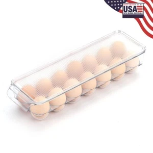 Egg Holder for fridge with Lid, Egg Container For Refrigerator Plastic Organi... - Picture 1 of 10