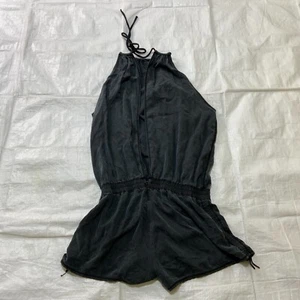 LULULEMON Womens Romper Jumpsuit Black Size 18" Pit To Pit - Picture 1 of 7