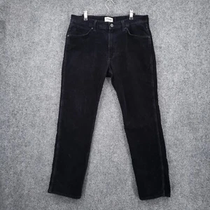 Wrangler Jeans Mens 34x30 Black Greensboro Regular Straight Leg Corduroy Stretch - Picture 1 of 15