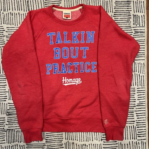 Homage TALKIN BOUT PRACTICE Crew Neck Sweatshirt Size S Allen Iverson 76ers USA Cover