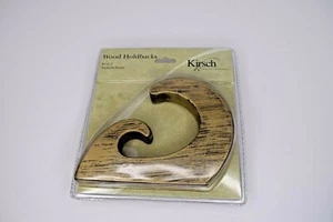 Kirsch Wooden Curtain Hold Backs 2 Pack Anodized Bronze Swirl - Picture 1 of 7