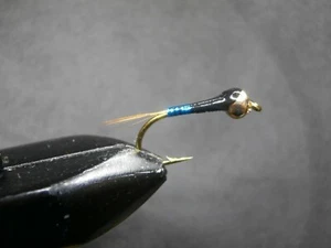 3 PERDIGONES AZUL CLARO Y NEGRO CABEZA TUNGSTENO PESCA MOSCA-(PER-184) - Imagen 1 de 1