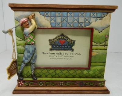 Marco de fotos de golf Enesco Jim Shore Heartwood Creek 2005 sostiene foto de 3,5"X5" nuevo con etiquetas Foto 1 de 4