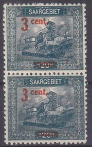 PAR DEL SAARGEBIET 1921 Mi.: 70 VI - ERROR DE IMPRESIÓN VI - **MNH** sin usar - Imagen 1 de 1