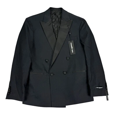 Karl Lagerfeld Para Hombres Esmoquin Doble Pecho Ajuste Moderno Traje Chaqueta Negro Azul Marino 38S Foto 1 de 4