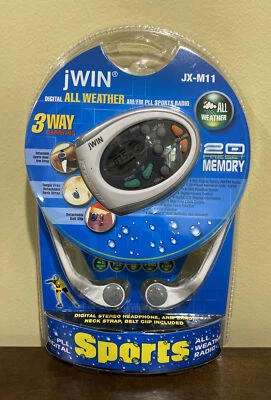 Radio deportiva JWIN con auriculares JX-M11 todo clima clip alarma AM FM 2003 Foto 1 de 2