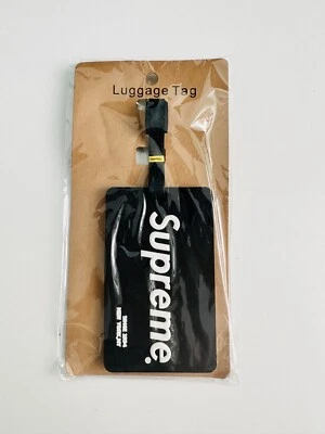 Supreme Black Box Logo Card Holder Travel Trip ID Case Bag Luggage Tag