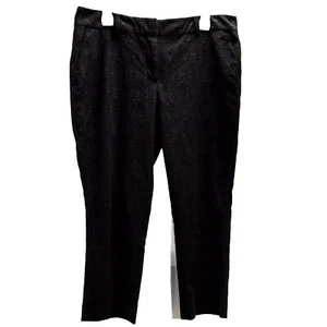 Pantalones negros Ann Taylor Signature W-10P bolsillos recortados texturizados frente plano - Imagen 1 de 8