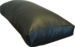 Cojín de cuello de cuero liso genuino negro cojín de cuero sofá cojín decorativo cojín de cuero - Imagen 1 de 9