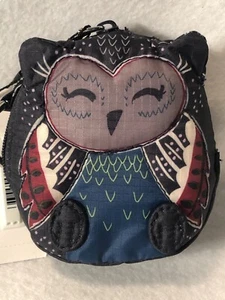Vera Bradley-OWL COLLAPSIBLE TOTE-Night Sky Pattern-Tote and Owl Pouch with Ring - Picture 1 of 8