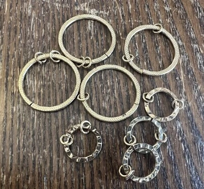 Lote Mixto Hallazgos Círculo Abierto Textura Surtida Chapado en Oro Vintage Foto 1 de 2