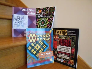 Ohio Star Rose of Sharon Monkey Wrench Quilt Patterns Set 4 *shipping included!* - Picture 1 of 12