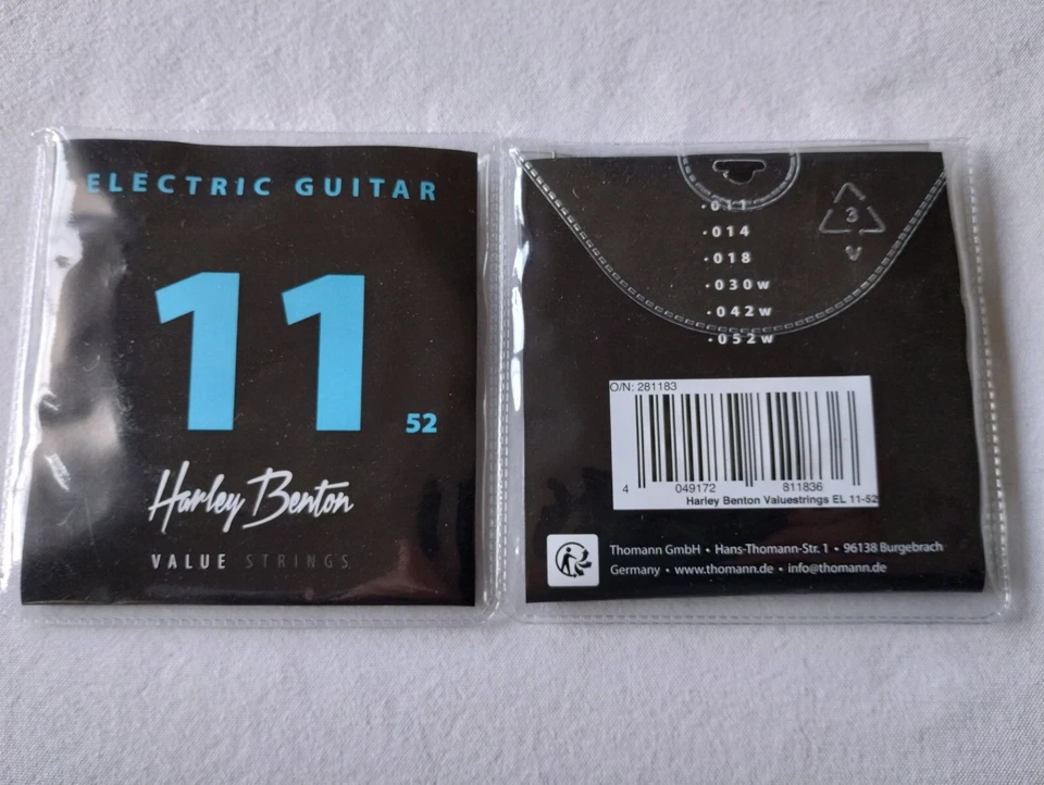 2 x sets Harley Benton Electric Guitar Strings 11-52 Burly Slinky Gauges