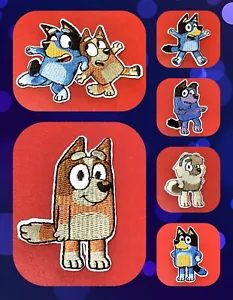 BLUEY CHARACTER IRON ON PATCHES, BANDIT, STRIPE, JUDO, BINGO. SIX VARIATIONS. - Picture 1 of 13