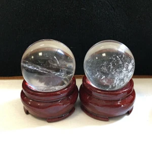 60mm Large Natural Clear Sphere Quartz Crystal Energy Ball + Stand Healing Decor - Picture 1 of 12