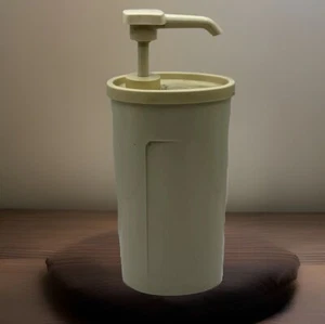 VINTAGE TUPPERWARE Almond Condiment/Lotion/Soap Dispenser~5-3/4”Tall. - Picture 1 of 10