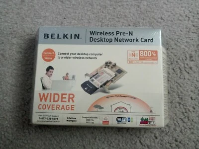 Belkin Wireless Pre-n Desktop Network Card. SEALED brand new. Make offers. - Image 1 of 4