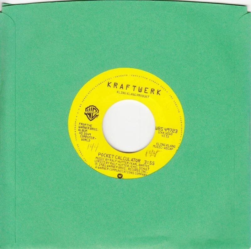 Kraftwerk - Pocket Calculator / Dentaku  7" 45 Fluorescent Green Vinyl - Image 1 of 4