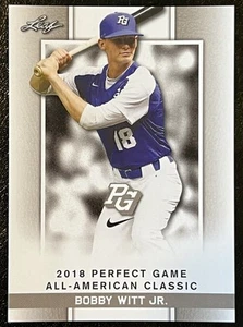 BOBBY WITT JR. 2018 "1ST EVER PRINTED" LEAF PERFECT GAME Mint ROOKIE CARD #48 - Picture 1 of 3