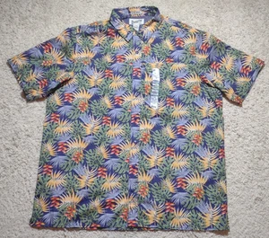 Duluth Trading Shirt Men XLT Summer Solved Vented Fishing Camp Hawaiian Tropical - Picture 1 of 12