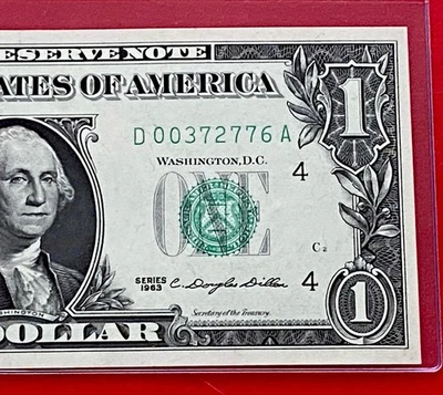 1963 $1 DOLLAR BILL ( CLEVELAND D ) UNCIRCULATED - Image 1 of 3