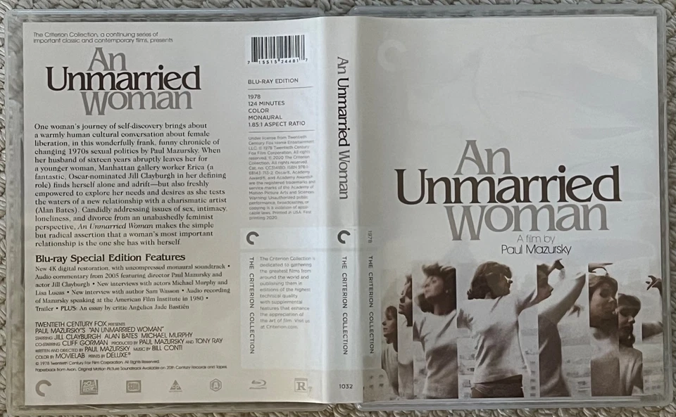 An Unmarried Woman (Blu-ray, 2020) Criterion Spine #1032. Paul Mazursky. - Image 1 of 1