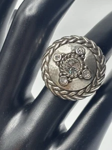 Brighton GALADRIEL Crystal Ring Silver Tone Size 7 Chunky Fashion Jewelry - Picture 1 of 10