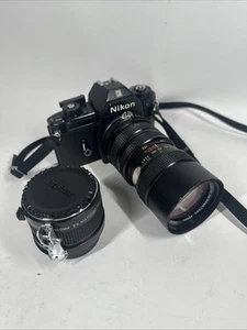 Nikon EM SLR Film Camera W/ 2 Vivitar 70-150mm Lenses - Picture 1 of 13