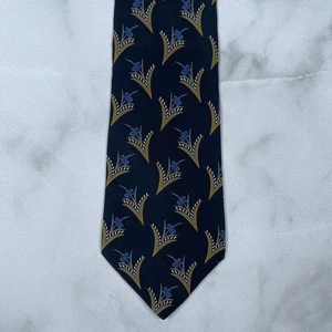 Oleg Cassini traditionelle Krawatte aus 100 % italienischer Seide hergestellt in den USA marineblau Krawatte - Bild 1 von 7