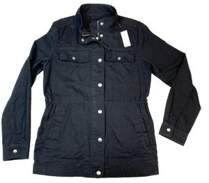 Gap True Black Core Utility Jacke Damen XS Reißverschlüsse & Druckknöpfe mit 4 Taschen Neu mit Etikett - Bild 1 von 20