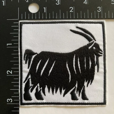 GOAT White and Black Embroidered Iron On Patch - Image 1 of 3