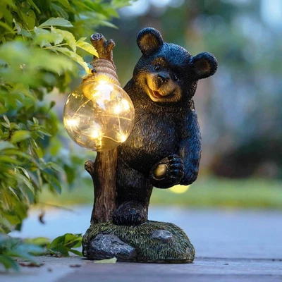 Estatuas de Jardín Oso Decoración Luz, Oso Solar Estatua Nuestra Puerta Estatua, Guardia Animal... Foto 1 de 4