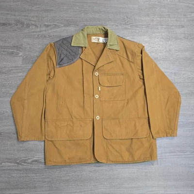 Chaqueta de Caza SaftBak De Colección Abotonada Marrón Lona Pana Años 70 EE. UU. Para Hombres Talla M Foto 1 de 4