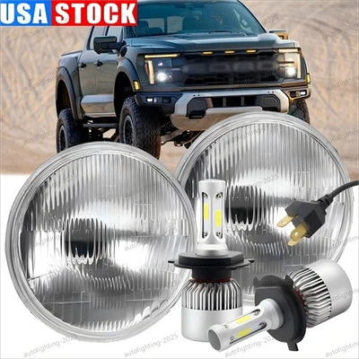 7-дюймовые круглые светодиодные фары дальнего света для пикапа GMC C15 C25 C35 - Изображение 1 из 4