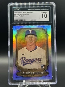 2024 Topps Allen & Ginter - Wyatt Langford #278 Silver Portrait (RC) CGC 10 - Picture 1 of 2