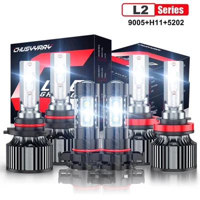 For Chevrolet Colorado 2015-2019 LED Headlight Bulbs Hi+Lo Beam+Fog Lights Combo - Image 1 of 4