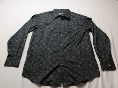 Camisa Western Panhandle Para Hombre Manga Larga Diamante Paisley EJ3 Negra Grande Nueva Con Etiquetas Foto 1 de 3