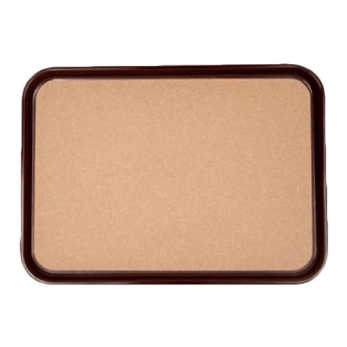 Bandeja para servir 16x12 pulgadas negra antideslizante fondo de corcho plástico ABS PLRT1612BCK Foto 1 de 1