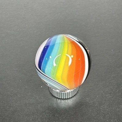 Contemporary Handmade Art Glass Marble 1.05" Multicolor Cane Core, Boro MIB - Image 1 of 4