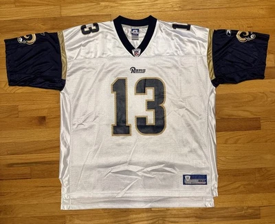 Camiseta Vintage Kurt Warner #13 Rams Branca XXL Reebok Em Estado Incrível - Imagem 1 de 3
