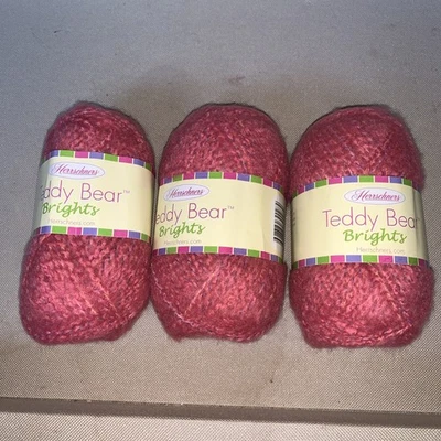 HERRSCHNERS Lote de 4 Hilos Brillos de Oso de Peluche, (2) Rosa Peonía, 1- Parcial Foto 1 de 4