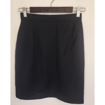 Falda lápiz vintage de lana virgen negra de Burberrys forrada talla 6 hecha en EE. UU. Foto 1 de 4