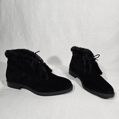 HUSH PUPPIES Bailey NEGRO Gamuza Chukka Imitación Piel Botín Mujer Talla 8.5 AMPLIO GRANDE Foto 1 de 4