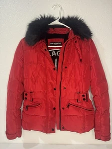 Abrigo Karl Lagerfeld Mujer XS TP Con Capucha De Piel - Imagen 1 de 9