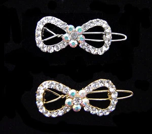 CINTA DE CRISTAL ARCO FLOR CABELLO BARTA CLIP TRANSPARENTE BEBÉ NIÑA TONO DORADO PLATEADO - Imagen 1 de 4
